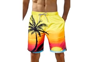 iCKER Mens Swim Shorts Swimming Trunks 3D Print Beach Shorts Boardshorts for Summer
