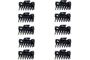 Righe e Pois - fermacapelli, 10 pinze per capelli da 4 cm - accessori capelli beauty - mollettine per capelli donna leggere - confezione da 10 (Nero) - fermagli capelli MADE IN ITALY