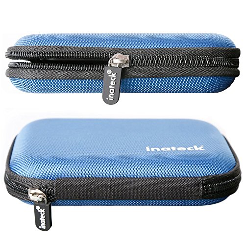 Inateck Universal Festplattentasche für 2,5 Zoll Festplatten und SSD/HDD, Hard Case erschütterungsfeste Schutzbox [Maße: 17cm x 11,5cm x 3cm, Farbe: Blau] - 4