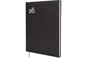 Finocam - Agenda 2026 Semana Vista Vertical | Enero - Diciembre (12 meses) | Agenda Anual 2026 | Encuadernada Tapa Dura acolchada Milano - Negro - Español