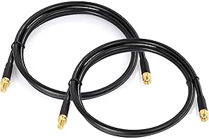 Bingfu Cable Extensión Antena WiFi RP-SMA Macho a Hembra Montaje en Mamparo ALSR240 Cable de Baja pérdida 1M para Tarjeta de Red Inalámbrica Mini PCI Express PCIE Adaptador WiFi Enrutador(paquetes 2)