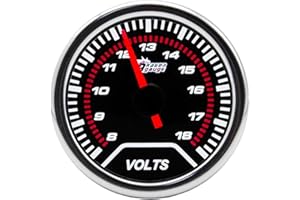 LKRXW Medidor de Voltaje para Coche 52mm Indicador de Voltímetro para Auto 12V Blanco Luz Puntero Manómetro Voltímetros Automóvil Tensión Volt Instrumento Aguja 8V a 18V