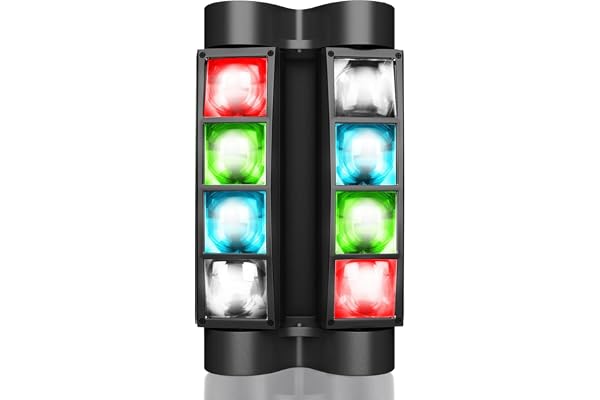 BETOPPER Lyre Led Jeu de Lumiere Soiree DJ DMX Spider Lumière Disco Professionnel 45W RGBW Eclairage Scène 7/15 CH Spot Soirée Projecteur Son Stroboscope pour Bar Fete Party Danse LM30A