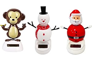 GUAHKUN Weihnachten Wackelfigur Wackel Solar Figur Tanzende Solarwackelfigur,Weihnachten Solar Swinging Figur, Niedliche Auto Schüttelkopf Puppe, Innovative Auto-Armaturenbrett-Puppe Ornamente Auto Zubehör