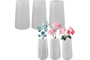 ‎ALEFBET 3 Stück Silikonform Vase, Silikonformen Gießformen, Silikon Gießform Geometrische Vase, Gipsformen zum Gießen, Epoxidharzformen zur Herstellung von Vasen
