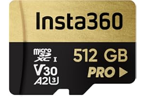 Insta360 Carte mémoire microSD UHS-III V30 A2 pour caméras d'action One X/One X2/X3/X4, One R/One RS, Ace Pro et Sphere 512 Go