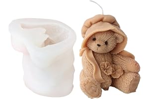 Xidmold Bär Silikonform Tier Kerzenform Seifenform 3D Bär Silikon Formen Backform für Schokolade, Tortendeko, Seife, Sojawachs Kerzen, Handwerk Dekoration (Bär)