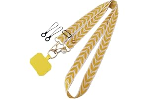 WMOOL Long bandoulière réglable pour téléphone portable, sangle large en tissu pour femme, tour de cou ornam, corde perlée à suspendre E8W6 Lost