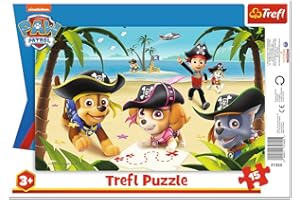 Trefl, Puzzle con Marco, Amigos de la Patrulla Canina, La Patrulla Canina, de 15 Piezas, para niños a Partir de 3 años