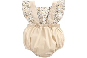 Sanlutoz Algodón Mamelucos para recién Nacidos Bebes Mangas con Volantes Ropa de bebé Verano