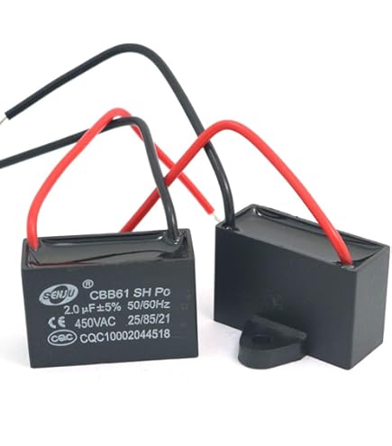 6 Pèces Plafond Ventilateur Condensateur CBB61 1.0 UF 450V AC 50/60Hz