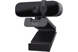 ‎TRUST Trust Oran 1080p Webcam PC, Full HD USB Web Cam mit Blickschutzfilter, PC Kamera mit Mikrofon, Fixfokus 30 FPS, 85% Recyclingkunststoff, Videokamera für Laptop Desktop Mac Windows Zoom Teams