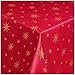 Produktbild Tischdecke Maßanfertigung Weihnachtstischdecke im Lurex Sterne Design mit Saum , Oval in Rot-Gold - 130x240 cm, weitere Farben, Breiten und Längen sind wählbar