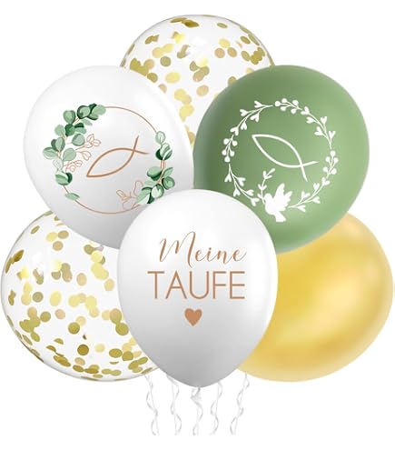Jollyboom Tauf-Deko In Salbeigrün – Mit Banner, Hintergrund & Ballons Für Babyparty & Kommunion
