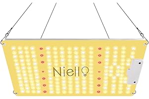 NIELLO QB1000 Lampe LED Croissance Professionnelle avec Variateur, Spectre Complet, PPFD Élevé et Infrarouge, Pour Plantes d’Intérieur, Taille 60x60 cm, Parfaite pour la Croissance des Plantes, Semis, Fleurs