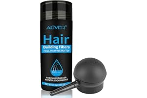 BIEYOC Fibre per capelli, fibre per capelli per diradamento dei capelli con applicatore spray in polvere per capelli, fanno sembrare i capelli più spessi in pochi secondi (Medium Brown)
