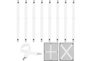 YSWOVUO 8 Stück Bettlakenspanner, 55cm -250 cm Bettlaken Spanner, Bettlaken Spanngurte Verstellbar, Lakenspanner für Bettlaken, Matratze, Sofa, Bügelbrett