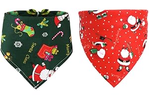 JTKREW Pañuelo Bufanda y Diadema de Navidad para Mascotas - Disfraz de Gato y Perro, Baberos Festivos