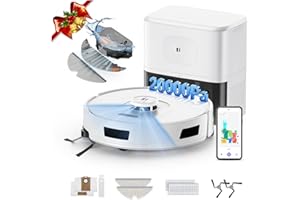 PURALUCE R11 Aspirateur Robot Laveur avec Station, 20000Pa, Station de Vidage Automatique 90 Jours, Navigation LiDAR, WiFi APP 5G/2.4G, Robot Aspirateur Laveur Autonome pour Tapis/Sols/Poils d’Animaux