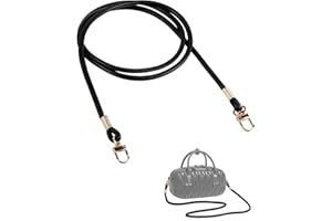 MEGAVOW 1 pieza Correa del Bolso de la Manija, Correas del Bolso del Cuero, PU Correa del Bolso, Accesorios Universales de DIY para la Fabricación del Bolso, Negro, 120cm
