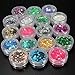 Ungfu Mall 18 Colors Hexagon Nail Art Glitter Sequin Powder Shiny Nail Decoration Decals Nails Sparkling Sticker