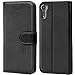 Produktbild Conie Schutzhülle kompatibel mit Sony Xperia XZs, Schwarze PU Lederhülle Klapphülle Etui Tasche mit Kartenfächer