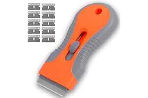 Incycall ceranfeldschaber– glasschaber mit 10 Metall Ersatzklingen für Farbe, Etiketten, Windschutzscheibenaufkleber, Herdplatten, Fenster & Backöfen