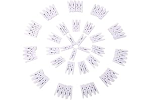 ZADAWERK® Mini Pinza de Madera - Blanco - 3 cm - 100 Piezas - pequeños Soportes de Madera - Clip Decorativa para Sujetar - Colgar Fotos, Postales, Cartas, Notas