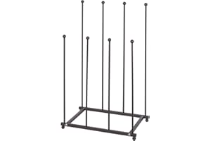 HAMMER AND TONGS Argon Tableware Black Steel Wellington Boot Rack - Holds 4 Pairs of Adult and Children’s Wellies - Durable Metal Boot Stand with 8 Prongs for Hallway, Porch or Utility Room