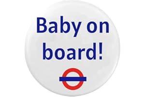 EMUWORKS Baby On Board Badges - Iconic London Underground TFL Design - 2-Inch Pin Button Badge - Ideal Gifts for Women - Perfect for Travel Bag or Tote Bag - Show Off Bold Pregnancy Style