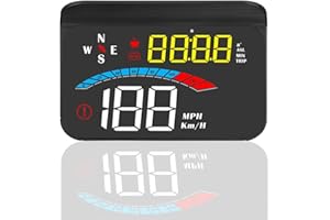 Hud Display Car, 3.5 "HUD GPS iKiKin Car HUD Display for All Cars and Trucks, windscreen LED Projectors, HUD Reflective Film, GPS tac贸metro, Plug and Play