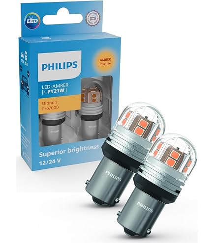 Ampoules LED PY21W Orange Pour Clignotants Voiture - Lot De 2 - Haute Luminosité