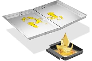 Fettauffangschale für Nexgrill Ersatzteile, Universal Fettwanne mit Auffangwanne 61cm bis 76cm, Verstellbar Tropfpfanne für 4/5 Brenner Gasgrill von Charbroil, Dyna Glo, Kenmore, Expert Grill und mehr