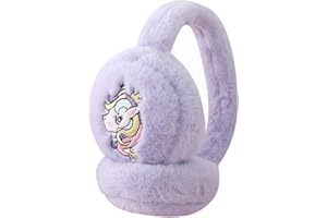 INSZKOOS Cute Unicorn Kids Winter Earmuffs 4-12Y Girls Plush Ear Warmer Windproof Cold Weather Ear protector Earflap Soft Fleece Warm Ear muff for Boys Girls