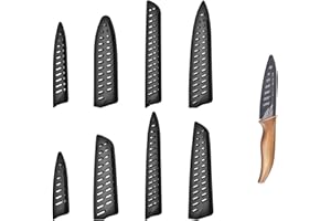 Tokaneit Protezioni per Lama in Plastica,Protezione per Lama Universale,Fodero Coltello,Protezioni Bordi Coltelli Guaina Proteggi,Accessori per Utensili da Taglio per Uso Generale 8 Pezzi Nero