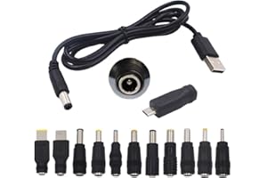 VAWCORNIC Senvenelec Jeu d'adaptateurs DC-AC 13 pièces Connecteur DC 5,5 x 2,1 mm (Juste Un convertisseur de connecteur, renseignez-Vous Bien Avant d'acheter)