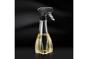 HYOUKA Black Oil Spray Bottle with 2 Spray Modes, 240 ml Oil Sprayer for Cooking Air Fryer, Glass Cooking Oil Spray Bottle, Olive Oil Spray Bottle Dispenser, Oil Mister for Salad BBQ Baking, Kitchen Gadgets