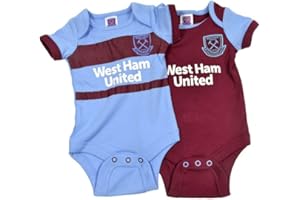 WEST HAM UNITED FC WHUFC West Ham United Baby Kit 2 Pack Bodysuits | 2020/21 (12-18 Months) Claret