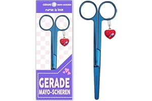 Nurse is Love Mayo Schere, Verbandsschere Pflege, Verbandschere Krankenschwester Schere aus Edelstahl scharf, abgerundete Spitze | für rettungsschere | Trauma schere mit bunt Designs |