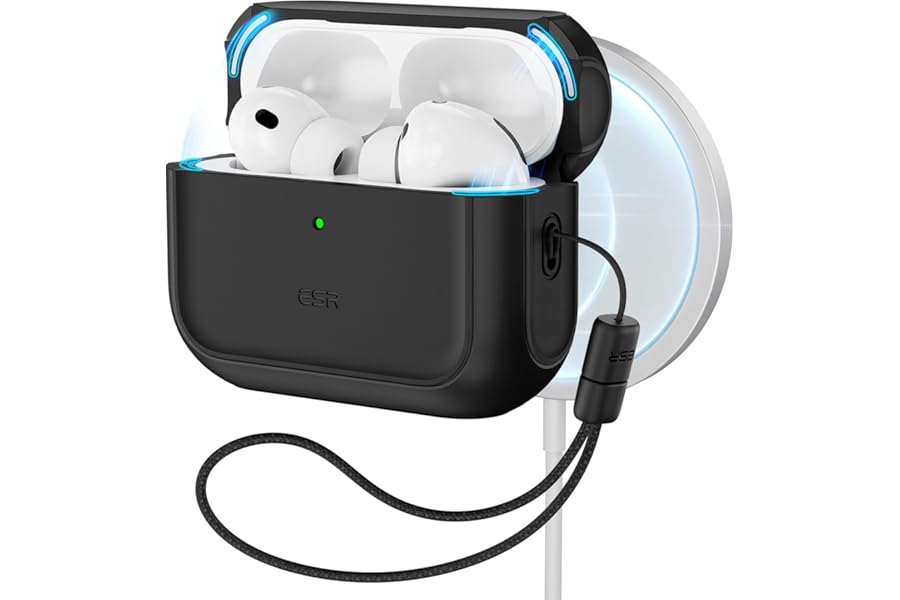 ESR for AirPods Pro 3 Case, Compatible with AirPods Pro Case 3rd Generation (2025), Compatible with MagSafe, Full Drop Protection Cover with Lanyard, Black