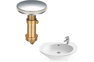 PANBEIQI Pop Up Sink Plugs, Bathroom Push Drain Stopper Plugs, 38mm Click Clack Plug Sprung Stopper, Basin Sink Button Plugs for Kitchen Bathroom Washbasin Bath, Solid Brass Chrome Plating