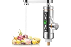 LIFEDYLUK Rubinetto istantaneo, lavello elettrico, rubinetto riscaldato, rubinetto istantaneo con display digitale LED, cucina, rubinetto istantaneo, girevole a 360°, cucina, bagno