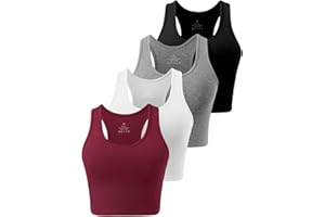 Star Vibe 4 Stücke Sport Crop Top Set Damen Basic Sporttop Tanktops Frauen Yoga Sport Top Damen Fitness