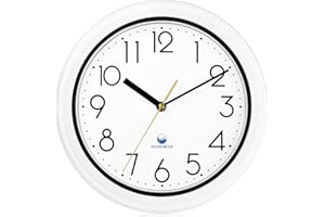 KIZLOC 28cm Sealed Outdoor Garden Clocks Waterproof, Durable Silent Non-Ticking Battery Operated Quartz Wall Clock for Garden, Patio, Pool, Bathroom, Home (White)