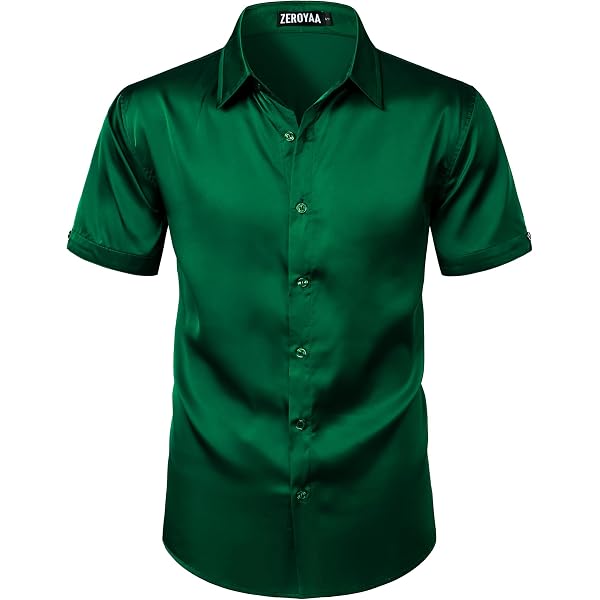 Zeroyaa Men's Floral Button Down Shirt - Stretch Fabric, Casual Style - View #12