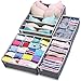 Produktbild Miu Color Schubladen-Organisatoren, klappbare Trennwände und faltbare Aufbewahrungsbox für BHs, Unterwäsche, Socken, Krawatten, Schals, und anderes Zubehör - 4er-Set grau