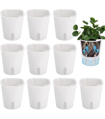 6 Stück Selbstbewässernde Blumentöpfe – 16,6 Cm & 12,7 Cm, Mit Wasserreservoir