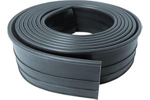 TRMLBE Rasenkante Kunststoff 15m Plastik Beeteinfassung Beetumrandung Mähkante mit Runden Oberkante UV und Witterungsbeständig Lawn Edging für Garten Terrasse Dekorativ - Anthrazit