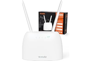 Tenda 4G06 Routeur 4G Volte WiFi N300Mbps, Box 4G SIM 4G CAT4 Vitesse Jusqu'à 150Mbps, 2 Antennes Amovibles, Modem 4G avec Port LAN/WAN, Modem 4G SIM sans Configuration, Compatible Tout Opérateur
