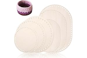 NEUSID Korbboden Holz zum Häkeln, 6 Stück Naturholzkorbboden Holzboden zum Häkeln Ovaler und Rund Taschenboden Korb Flechten Set für DIY Korbflechten Liefert Basteln 10/15/20/25/30cm